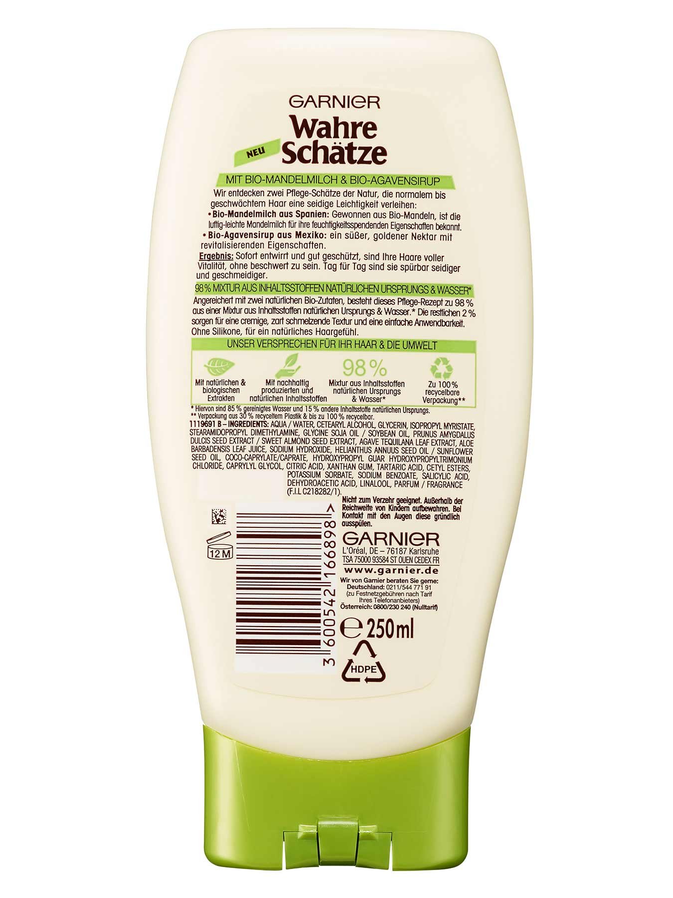 Zart-Pflegende-Spuelung-Wahre-Schaetze-Wohltuende-Mandelmilch-250ml-Rueckseite-Garnier-De-gross